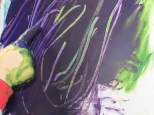 Fingerpainting Resist Painting