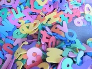 foam letters and number sensory