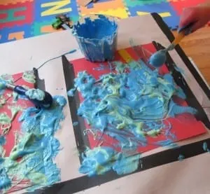 Homemade Puffy Paint Preschool Art Activity