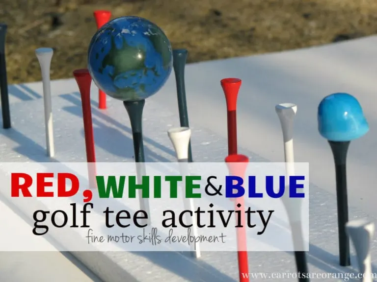 Red White And Blue Golf Tee Activity
