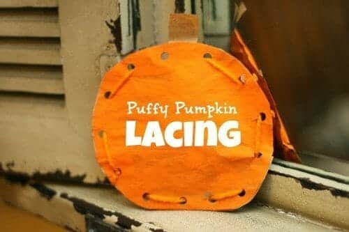 puffy pumpkin lacing activity