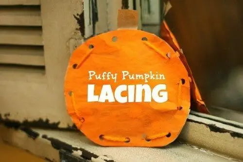 puffy pumpkin lacing activity