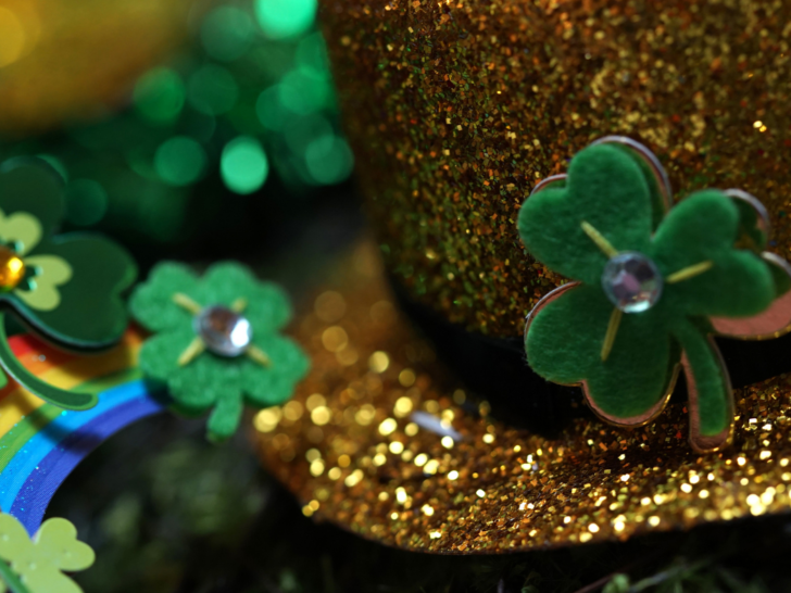 St. Patrick's Day Gold Hat with a Shamrock