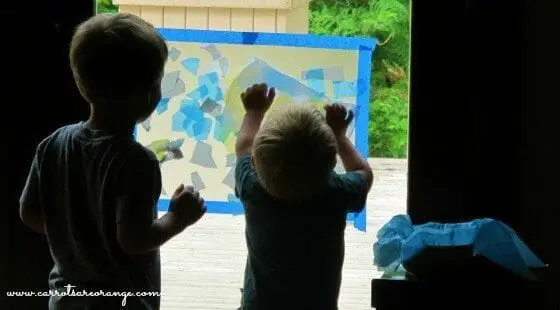 Toddler Art Activity with Tissue Paper