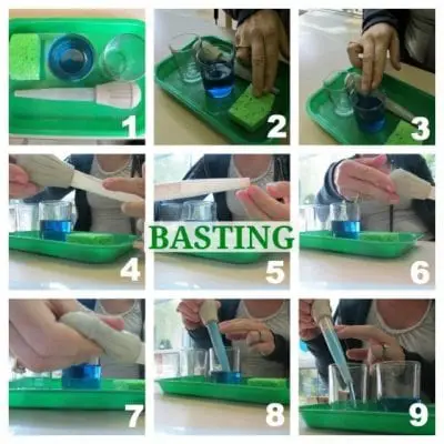 Activities with Water - Montessori Practical Life Basting