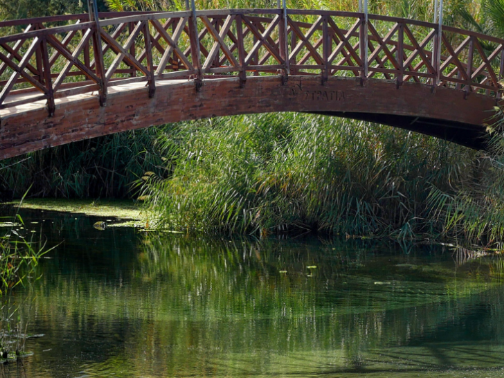 Truss Bridge Over a River