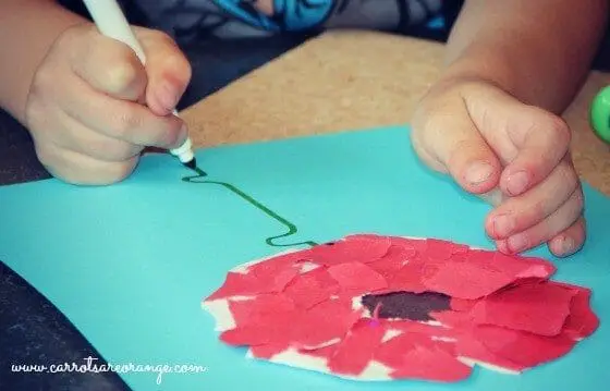 red poppy art activity