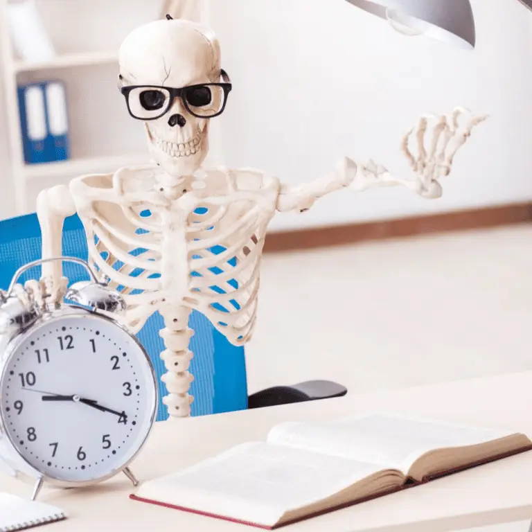 Skeleton at School Pretending to be a Teacher or Student