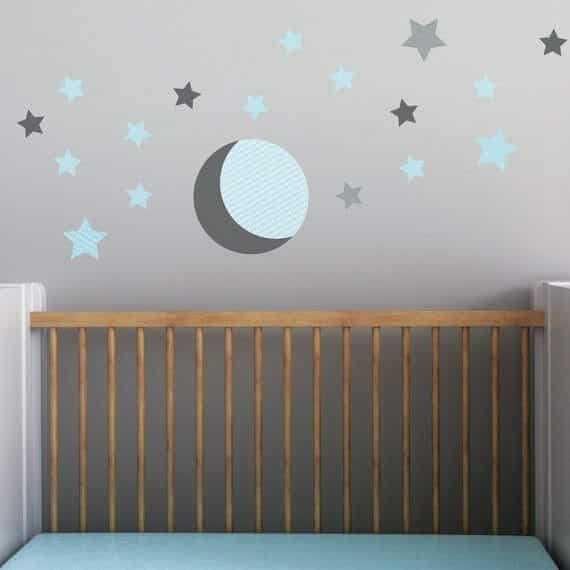 Moon and Stars Decal