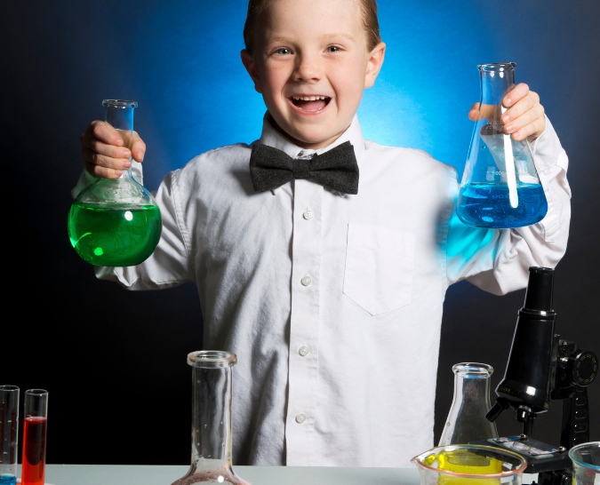 a happy young scientist