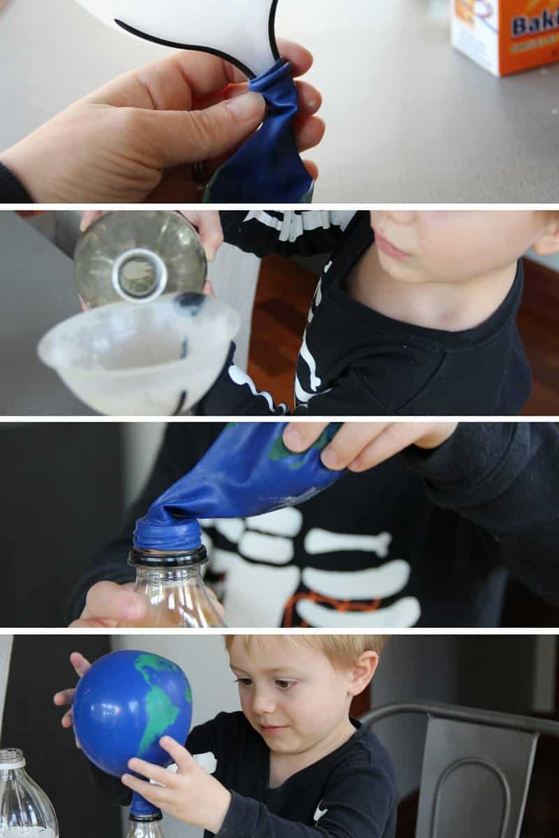 Baking Soda and Vinegar Experiment with Balloons