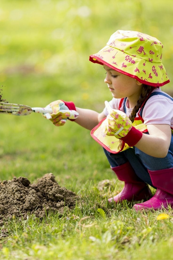 tools to help create a garden with kids
