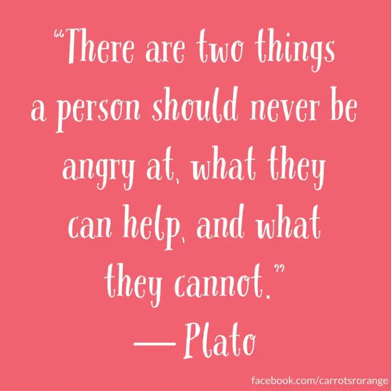 “There are two things a person should never be angry at, what they can help, and what they cannot.”  ― Plato