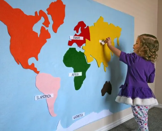 Montessori Felt Board World Map