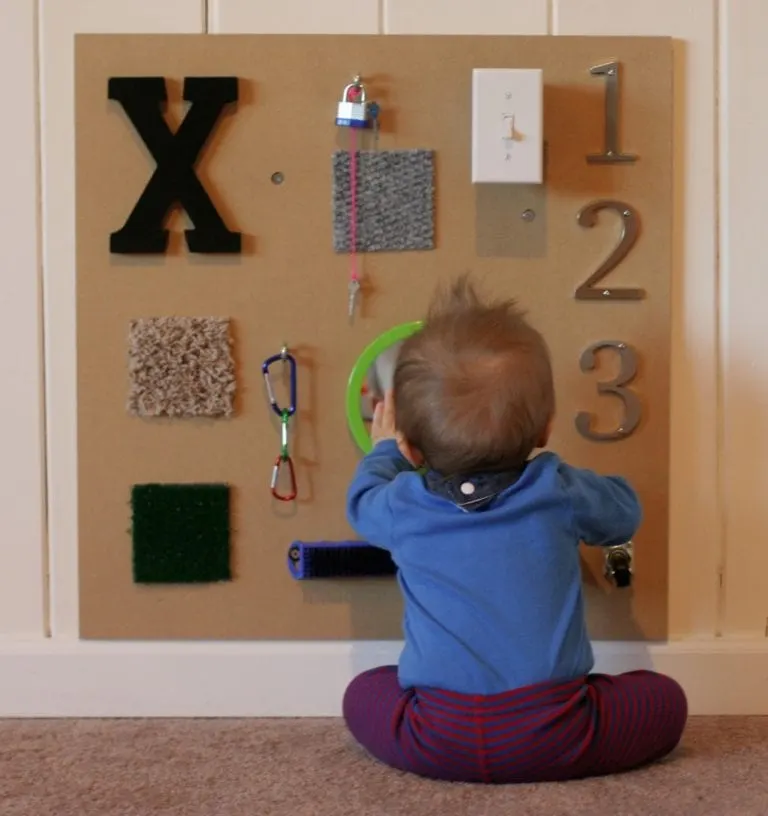 DIY Montessori Toys for Babies - Sensory Wall