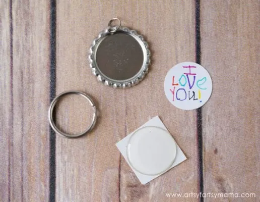 Unique DIY Mother's Day Gifts from Kids - Bottle Cap Keychain