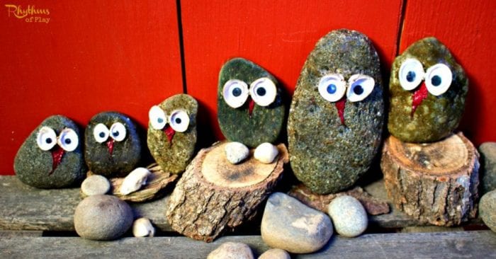 Stone and Shell Owl Craft for Kids
