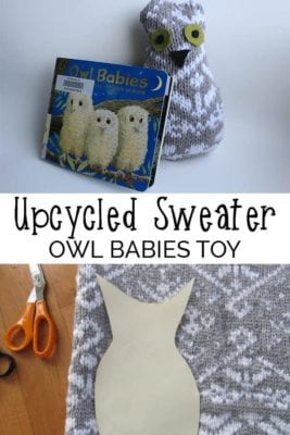 upcycled sweater owl babies toy x