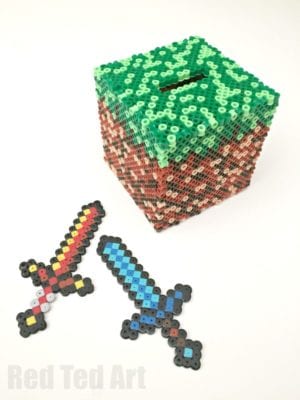 Minecraft Perler Bead Pattern free Moneybox Pattern idea a fun and practical minecraft craft made from melty beads