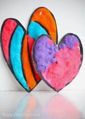 puffy paint heart valentines day craft