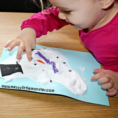 photo of puffy paint snowman