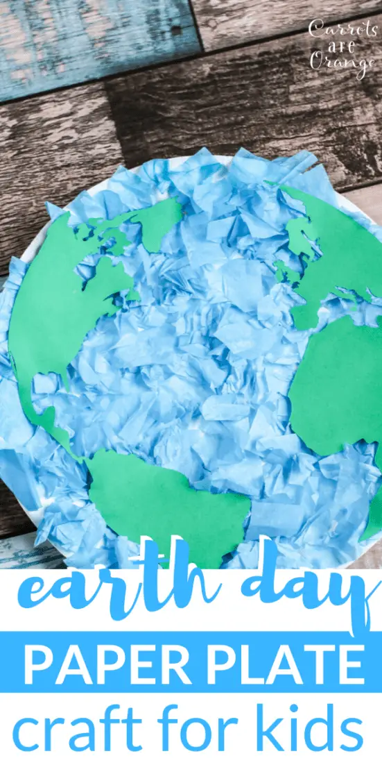 Celebrate Earth Day with this tissue paper plate craft with kids. This activity is easy to put together, works fine motor skills, and invites conversation.