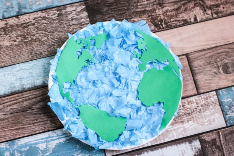 Earth Day Tissue Paper and Paper Plate Craft
