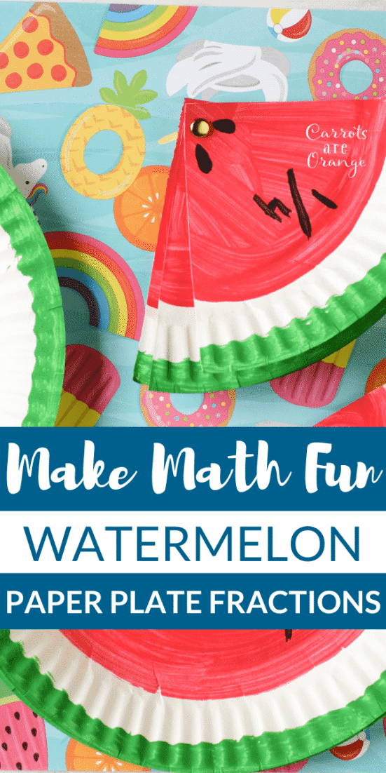 Watermelon Fraction Paper Plate Craft