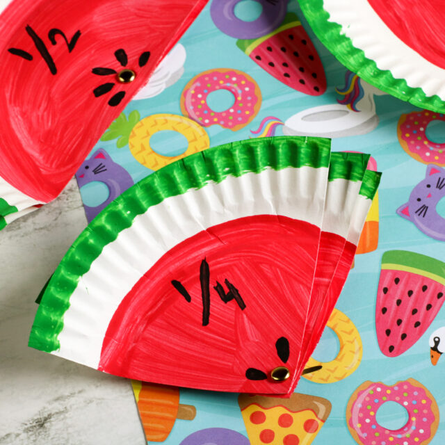 Watermelon Fraction Paper Plate Craft