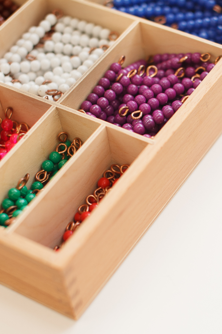 Montessori checker bead box