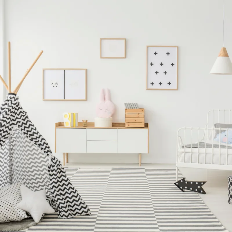 a young child's minimalistic bedrom
