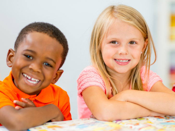 Smiling-girl-and-boy-kindergarteners-