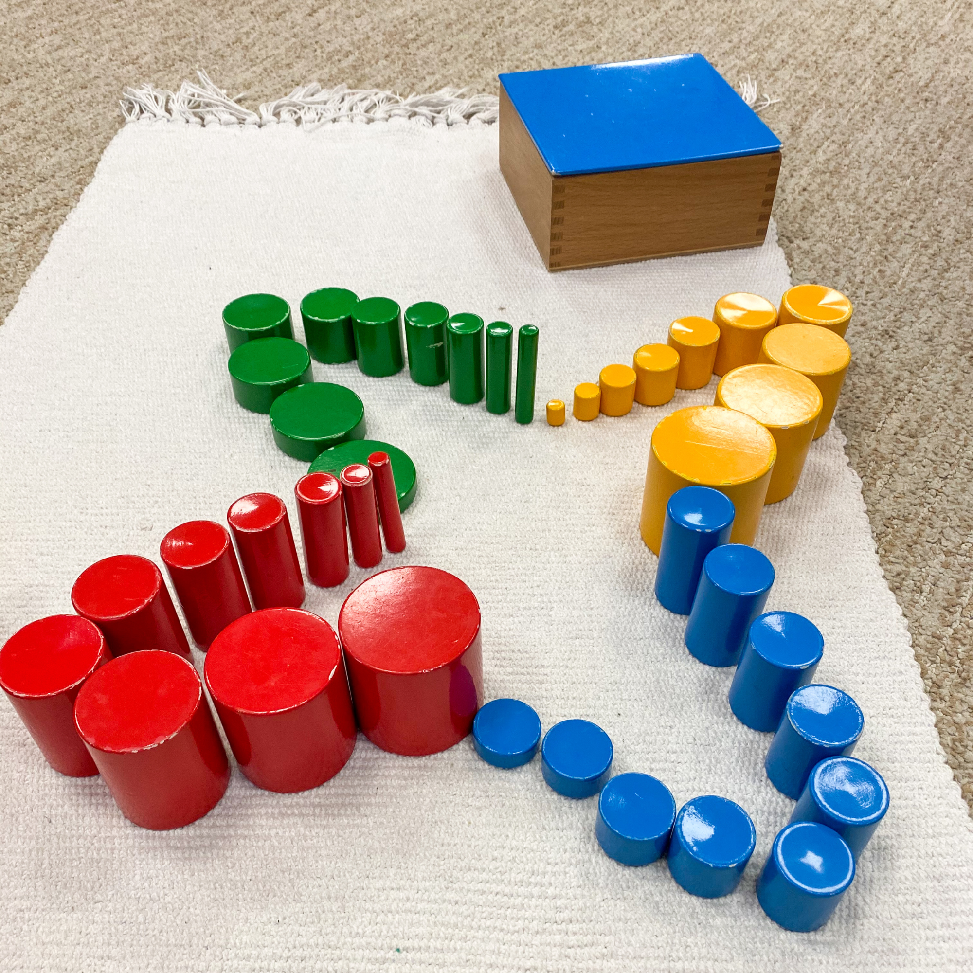 Montessori Sensorial Knobless Cylinder Extensions